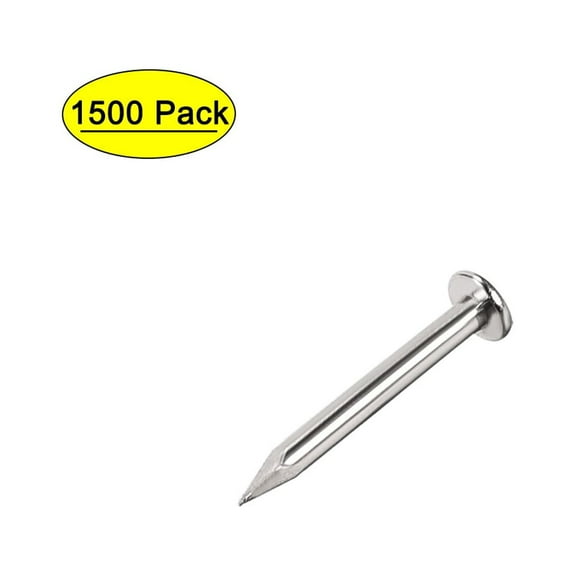 Uxcell Tiny Nails Carbon Steel Nickel Plated 1.2x10mm/0.05"x0.39" 1500 Pack