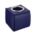 thumbnail image 1 of Uxcell Tissue Box Cover, PU Leather Square Decorative Napkin Paper Towel Dispenser Holder, Dark Purple, 1 of 6