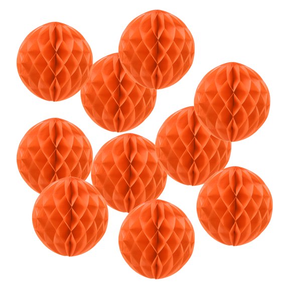 Uxcell Tissue Paper Pom Poms Flower Balls, Party Hanging Paper Flower Balls Decoration for Birthday Wedding Home Decor Orange 14