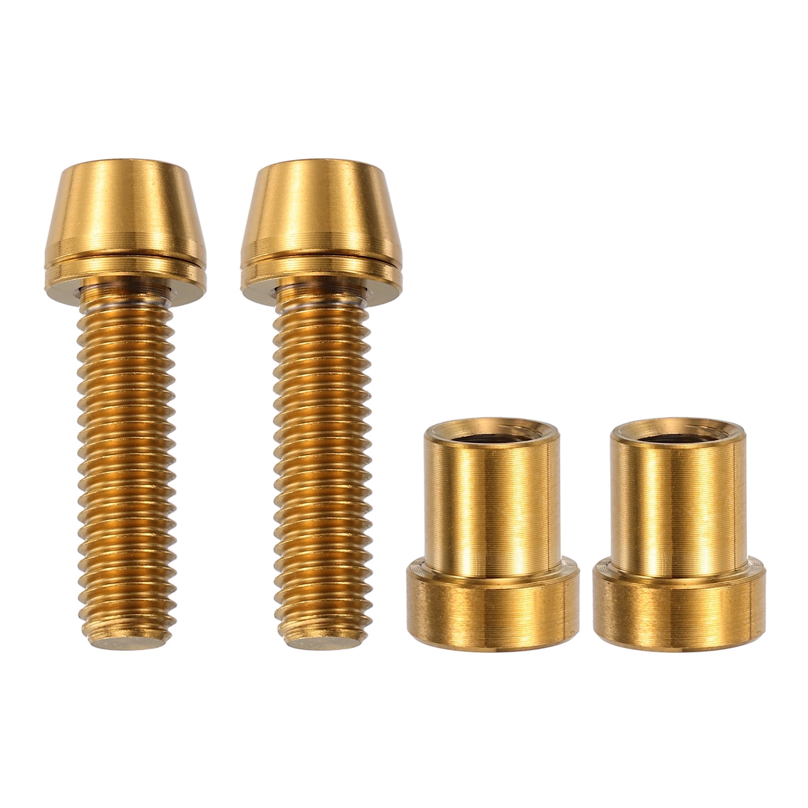 Uxcell Titanium Bicycle Stem Bolt, M5x18mm & 2 Set & Gold Hex Tapered ...
