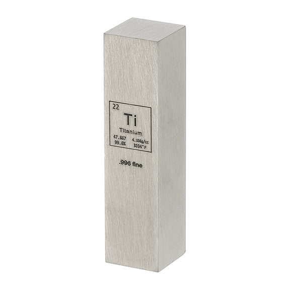Uxcell Titanium Cube, 0.5x2" Ti Density Stick High Density Element Rod Unique Metal Cube Periodic Table of Elements Collections Lab Experiment Teacher Scientific Classes, Square