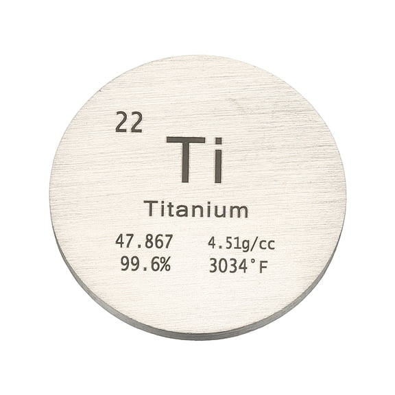 Uxcell Titanium Disc, 1 inch Ti Density Circle Sheets Plates High Density Element Cube Unique Metal Periodic Table for Collections Lab Experiment Chemistry Teacher Scientific