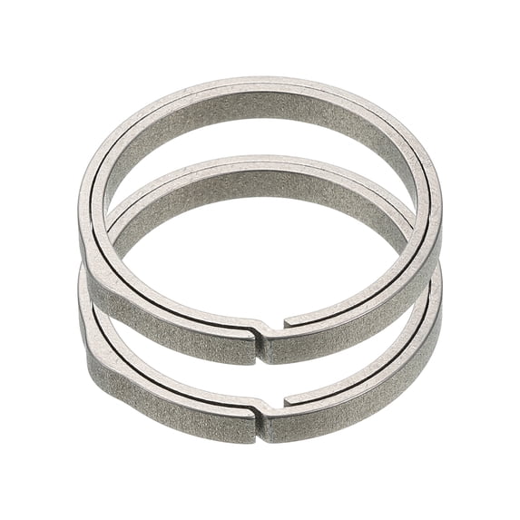 Titanium Keychain Rings 2 Pcs 1-inch Split Side Pushing Key Rings Split Key Ring Circle Assorted for Home Car Office Keys Attachment Key Chain Silver