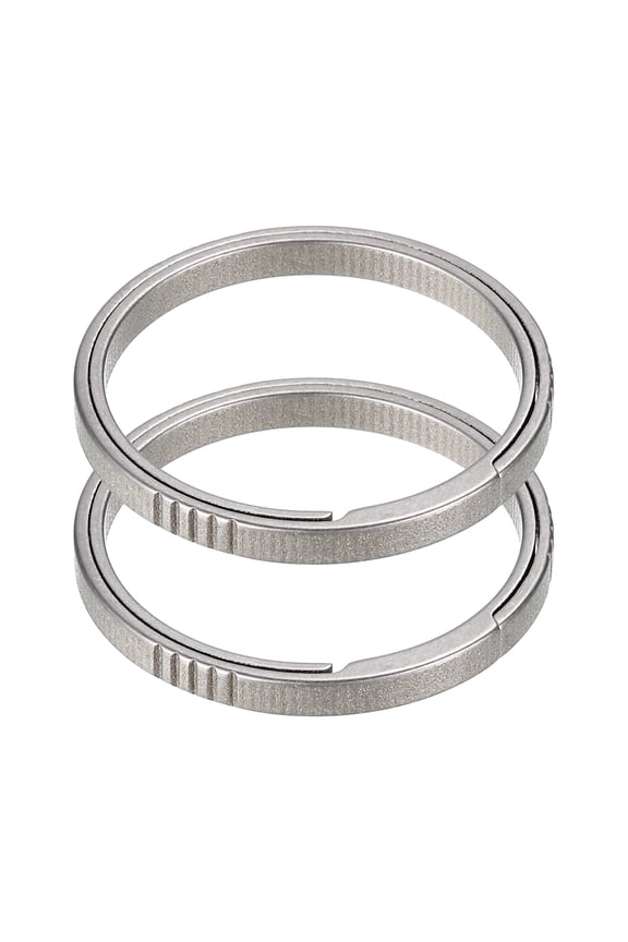 Titanium Keychain Rings 2 Pcs 1.18-inch Split Side Pushing Key Rings Split Key Ring Circle Assorted for Home Car Office Keys Attachment Key Chain Silver