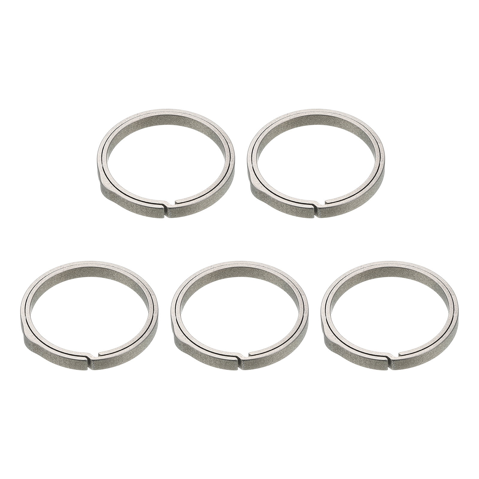 Titanium Keychain Rings 5 Pcs 1-inch Split Side Pushing Key Rings Split Key Ring Circle Assorted for Home Car Office Keys Attachment Key Chain Silver