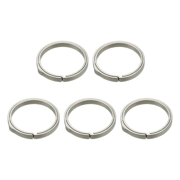 Titanium Keychain Rings 5 Pcs 1-inch Split Side Pushing Key Rings Split Key Ring Circle Assorted for Home Car Office Keys Attachment Key Chain Silver