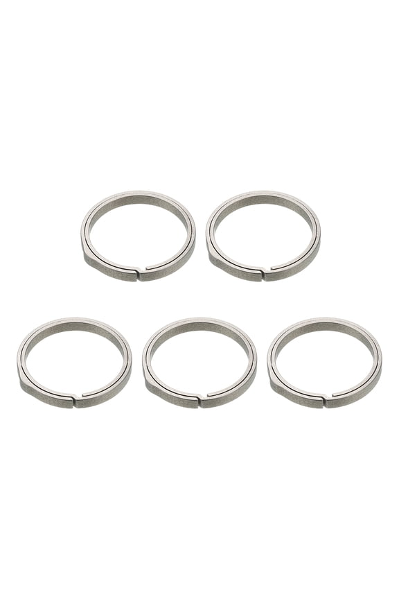 Titanium Keychain Rings 5 Pcs 1-inch Split Side Pushing Key Rings Split Key Ring Circle Assorted for Home Car Office Keys Attachment Key Chain Silver