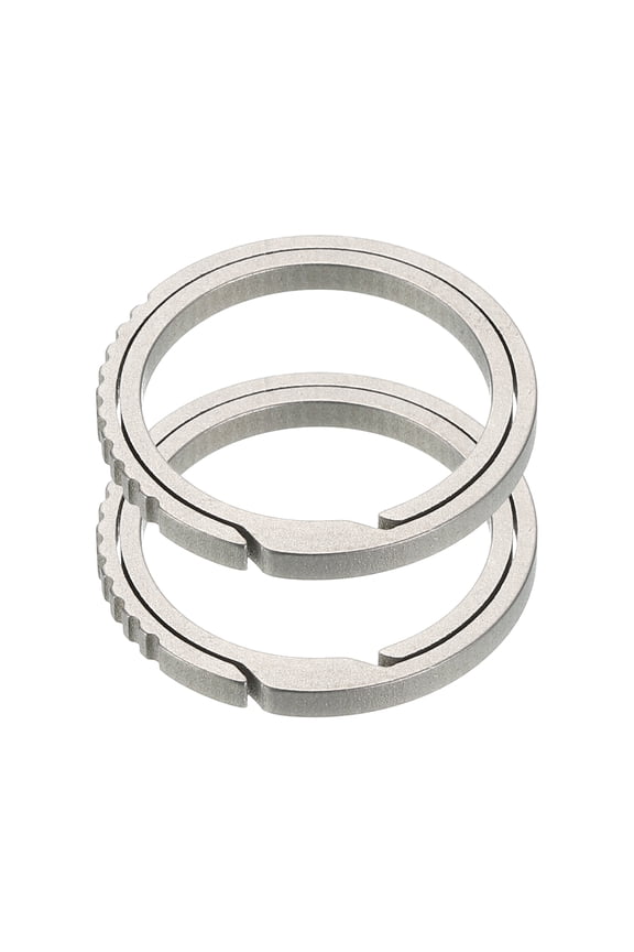Titanium Keychain Rings 2 Pcs 0.9-inch Split Side Pushing Key Rings Split Key Ring Circle Assorted for Home Car Office Keys Attachment Key Chain Silver