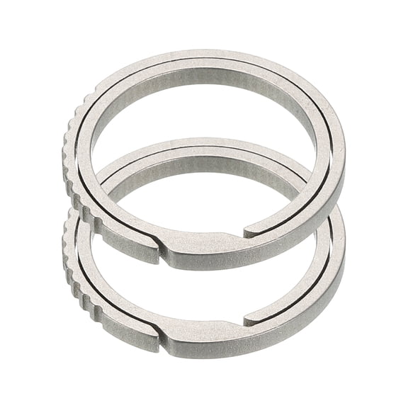 Titanium Keychain Rings 2 Pcs 0.9-inch Split Side Pushing Key Rings Split Key Ring Circle Assorted for Home Car Office Keys Attachment Key Chain Silver