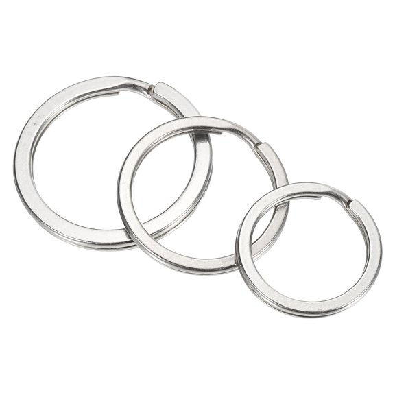 Uxcell Titanium O-Ring Keychain 0.98"/1.18"/1.38" Split Rings Silver 3Pcs,Lightweight,Quick Release,Round Metal Open Keyrings for Car Keys Pet ID Tags Jewelry Making DIY Crafts
