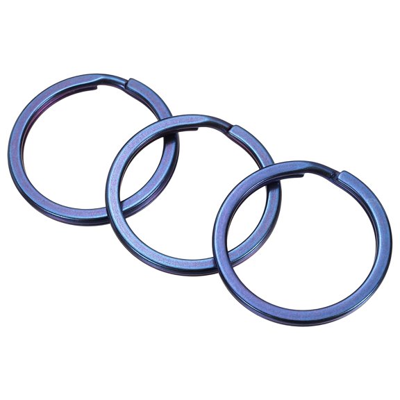 Uxcell Titanium O-Ring Keychain 25mm/0.98" Split Rings Blue 3Pcs,Lightweight,Quick Release,Round Metal Open Keyrings for Car Keys Pet ID Tags Jewelry Making DIY Crafts