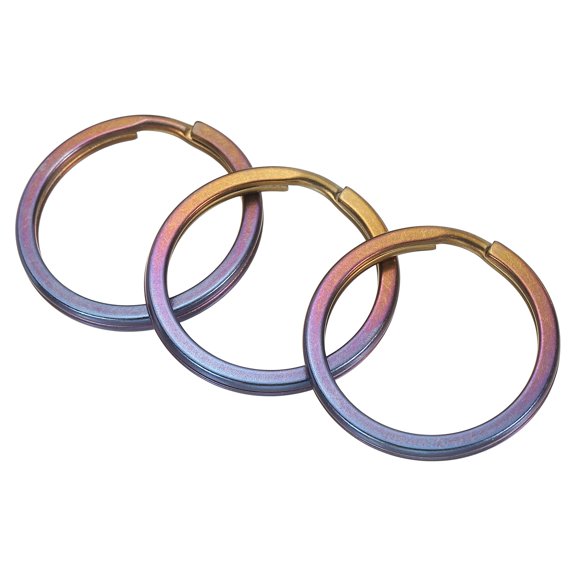 Uxcell Titanium O-Ring Keychain 25mm/0.98" Split Rings Blue Gold 3Pcs,Lightweight,Quick Release,Round Metal Open Keyrings for Car Keys Pet ID Tags Jewelry Making DIY Crafts