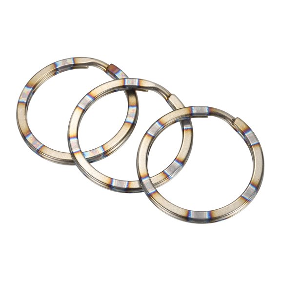 Uxcell Titanium O-Ring Keychain 35mm/1.38" Split Rings Flame 3Pcs,Lightweight,Quick Release,Round Metal Open Keyrings for Car Keys Pet ID Tags Jewelry Making DIY Crafts