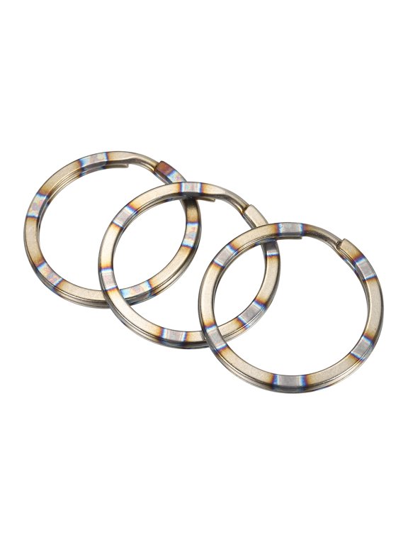 Titanium O-Ring Keychain 35mm/1.38" Split Rings Flame 3Pcs,Lightweight,Quick Release,Round Metal Open Keyrings for Car Keys Pet ID Tags Jewelry Making DIY Crafts