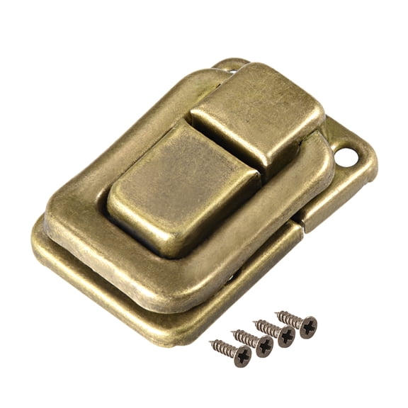 Uxcell Toggle Latch, 38mm Brass Decorative Hasp Wooden Box Catch w Screws 2Pcs