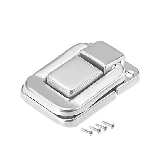 Uxcell Toggle Latch, 40mm Silver Tone Decorative Hasp Suitcase Box Catch w Screws 4Pcs