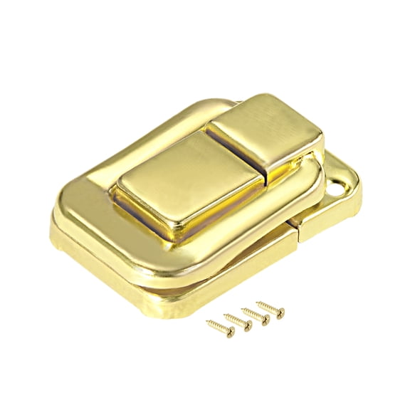 Uxcell Toggle Latch, 40mm Yellow Decorative Hasp Wooden Box Catch w Screws 5Pcs