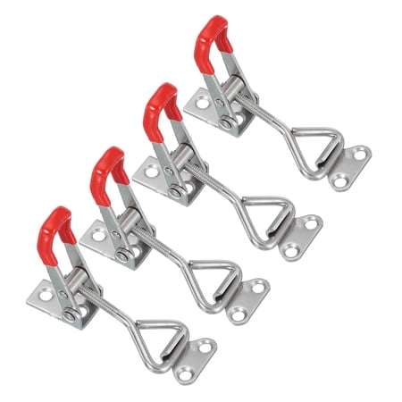 Uxcell Toggle Latch Clamp 4001 Style, Stainless Steel Adjustable Toggle Clamp 220Lbs Bearing Silver 4 Pcs