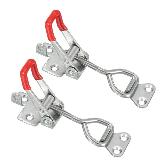 Uxcell Toggle Latch Clamp, Stainless Steel Adjustable Toggle Clamps Quick Release Smoker Pull Hasp Latches with Lock Hole 117mm