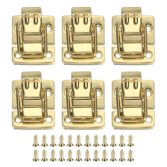 Uxcell Toggle Latches Catch Chest, Suitcase Boxes Buckles Trunk Lock Hasp,Gold 6 Pcs