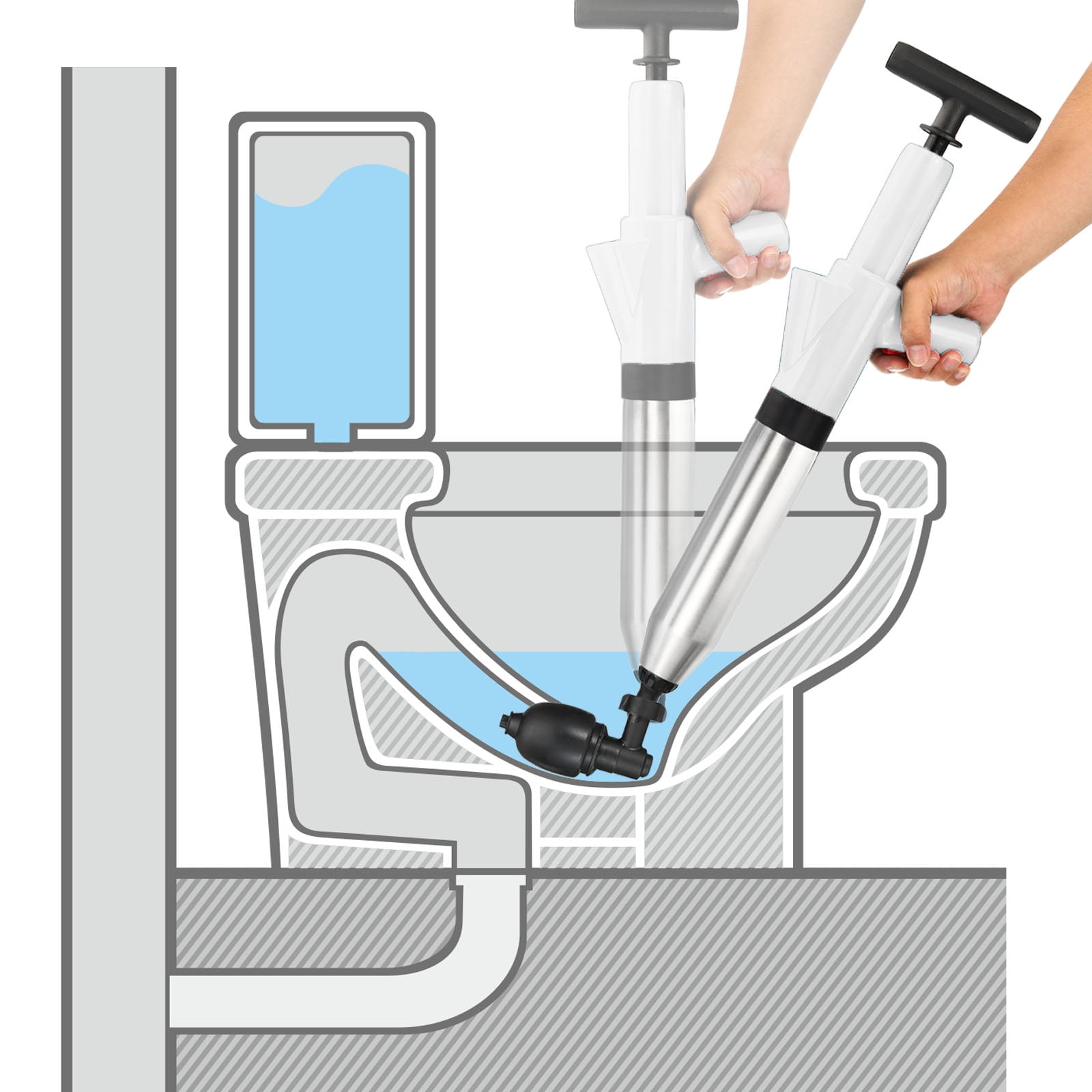 Uxcell Toilet Plungers High Pressure Drain Plunger Multifunctional