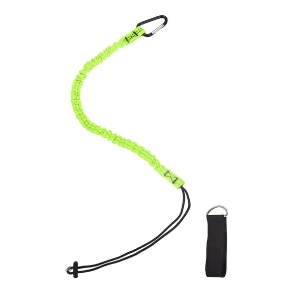 Uxcell Tool Lanyard, (Black), Retractable Tool Lanyard Fall Protection Safety Tether Leash Maximum Weight Limit 10kg/22lb with Lock Loop and Hook Fastening Tape for Construction Roofing