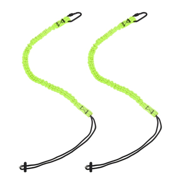 Uxcell Tool Lanyard, (Green)(2 Pcs), Retractable Tool Lanyard Fall Protection Safety Tether Leash Max Weight Limit 10kg/22lb with Screw Lock Carabiners Loop End for Construction Roofing