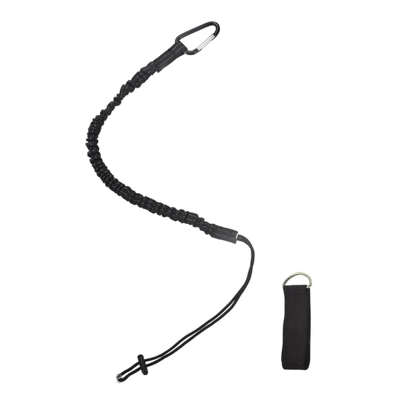 Uxcell Tool Lanyard, (Green), Retractable Tool Lanyard Fall Protection Safety Tether Leash Maximum Weight Limit 10kg/22lb with Lock Loop and Hook Fastening Tape for Construction Roofing