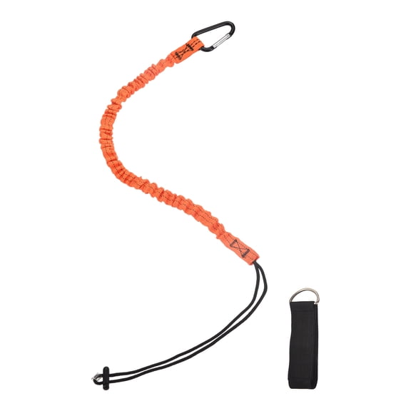 Uxcell Tool Lanyard, (Orange), Retractable Tool Lanyard Fall Protection Safety Tether Leash Maximum Weight Limit 10kg/22lb with Lock Loop and Hook Fastening Tape for Construction Roofing