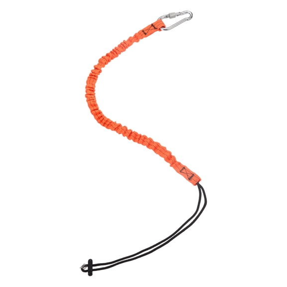 Uxcell Tool Lanyard, (Orange), Retractable Tool Lanyard Fall Protection Safety Tether Leash Maximum Weight Limit 10kg/22lb with Spiral Lock Carabiners Loop End for Construction Roofing