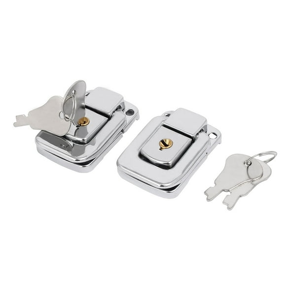 Uxcell Toolbox Jewelry Box Toggle Latches Catch Hasp Lock Silver Tone 2pcs with Keys