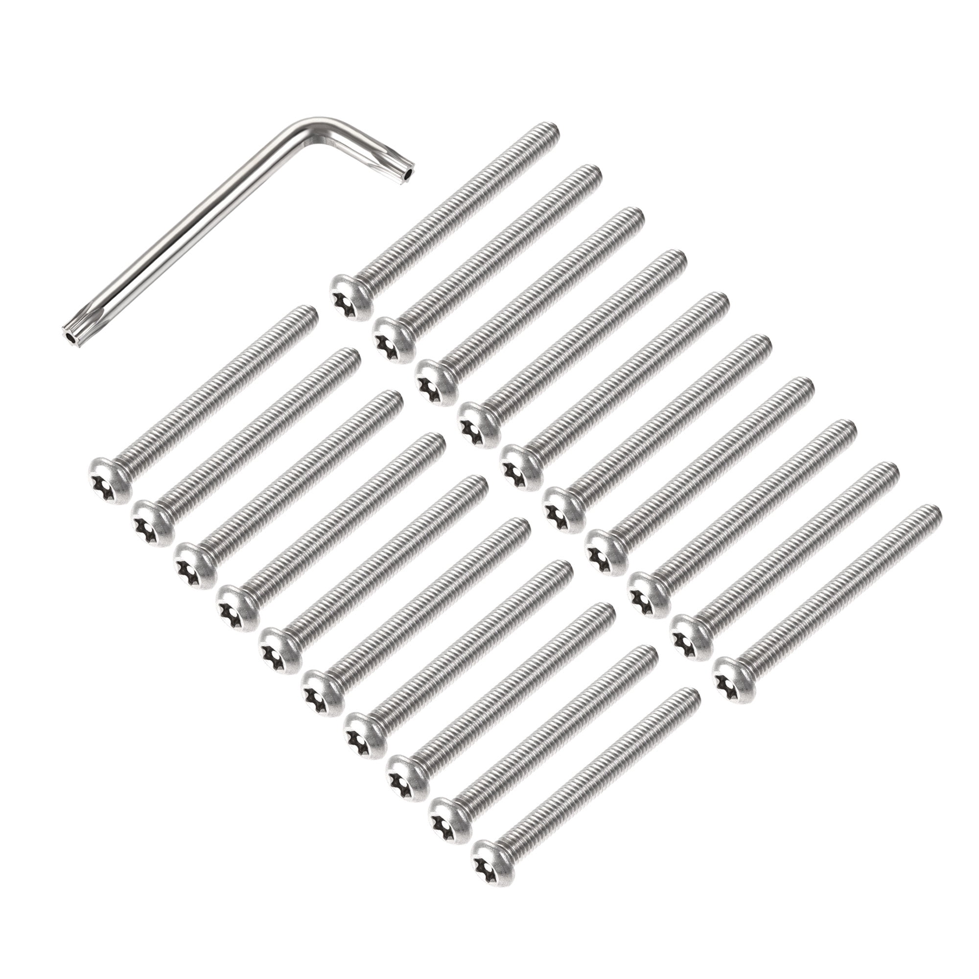 Uxcell Torx Security Machine Screw Polishing M6x2.17" with T30 Wrench 20Pack