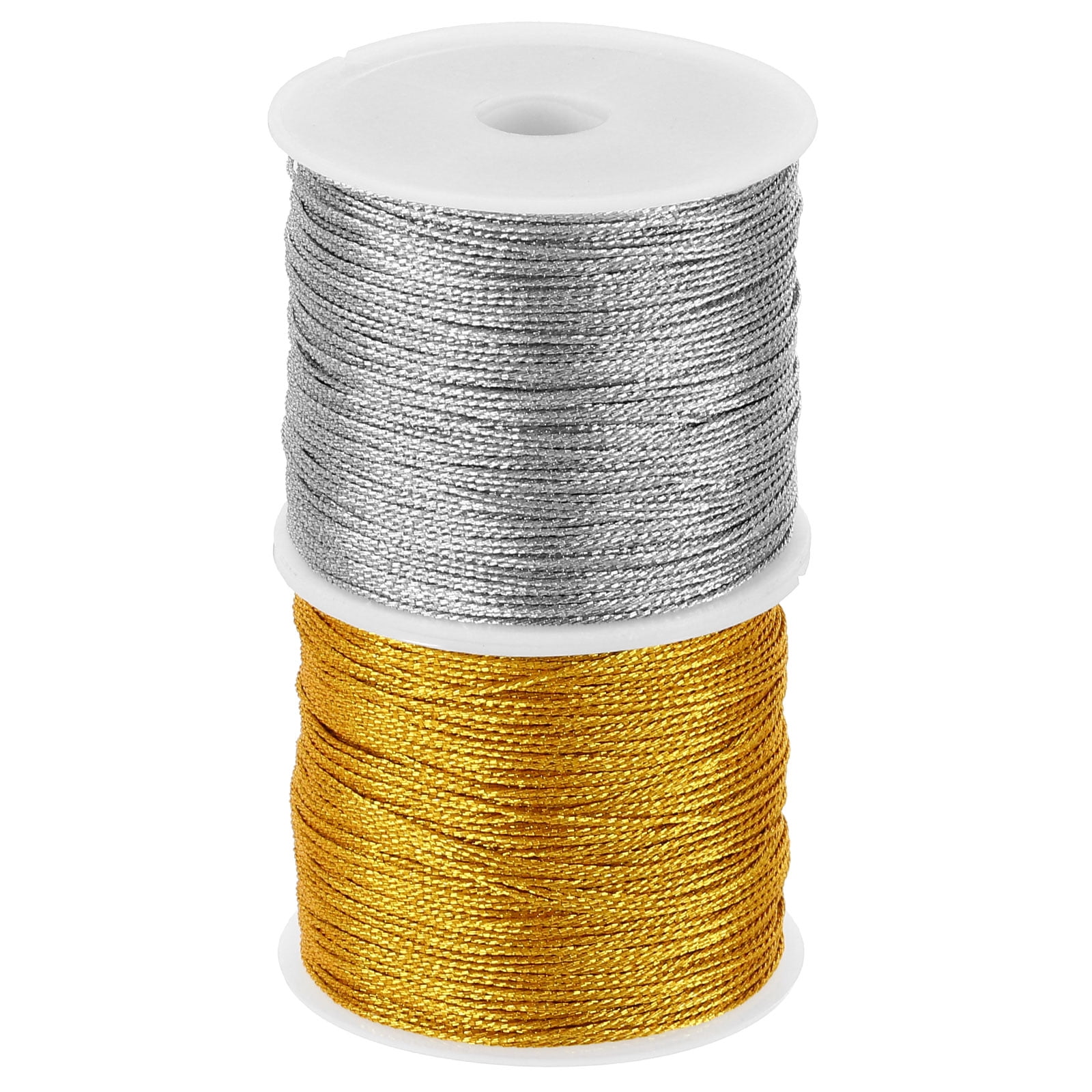 Uxcell Total 76yard Metallic Cord Set, 2Rolls 0.6mm Dia Ornament String ...