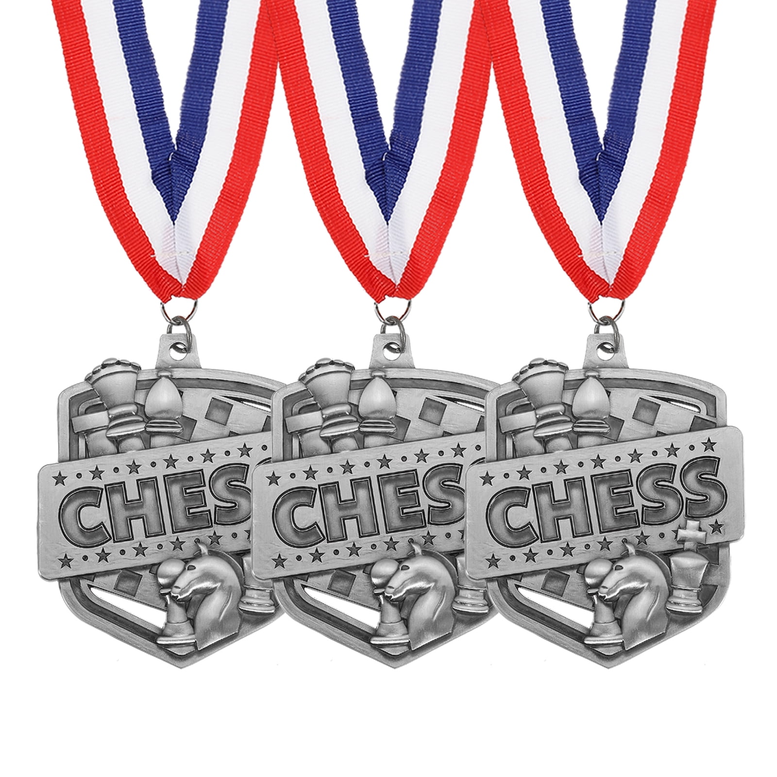 Uxcell Tournament Award Medals with Ribbons, Winner Medals Prizes for Competitions Sports Silver