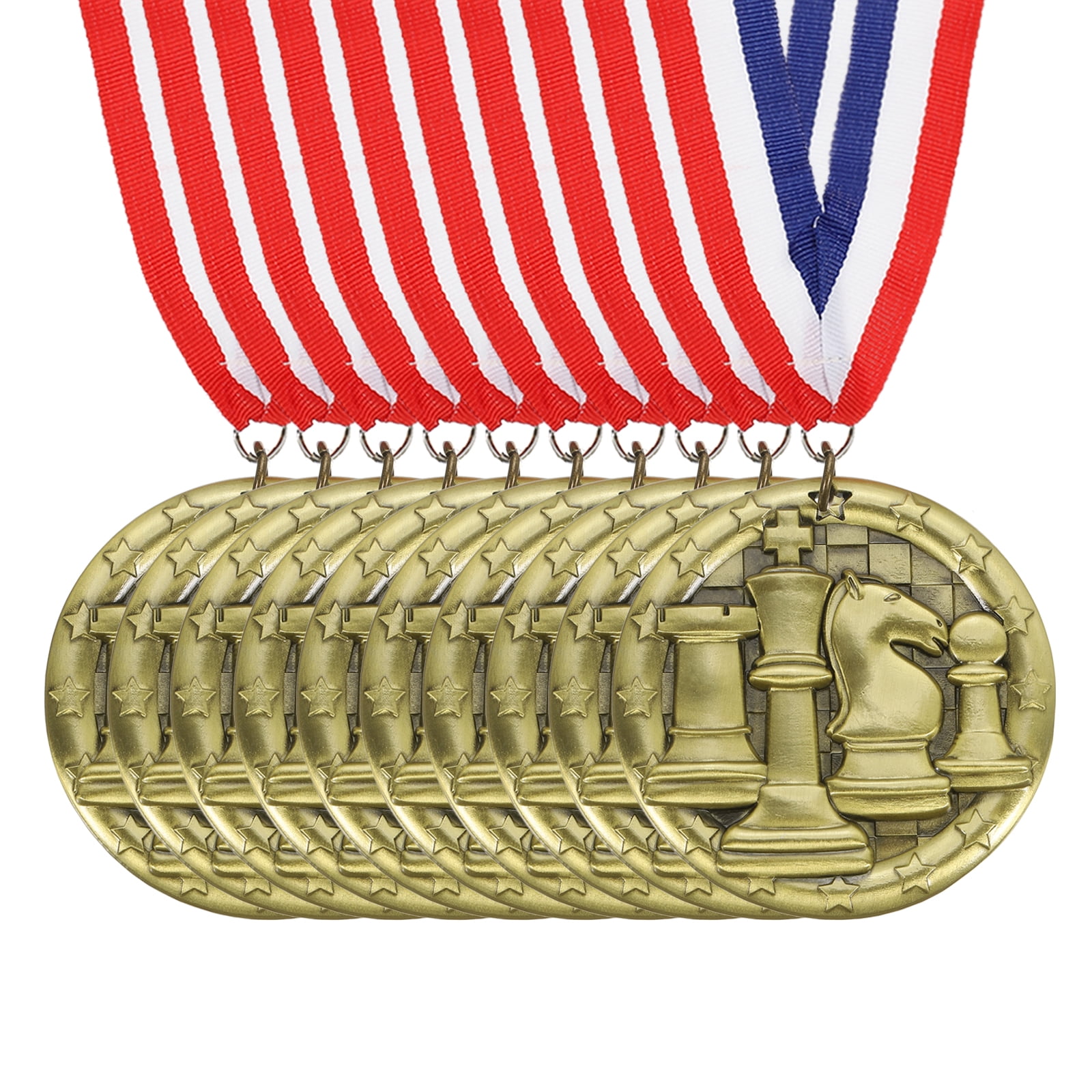 Uxcell Tournament Star Award Medals with Ribbons, Winner Medals Prizes for Competitions Sports Party Gold