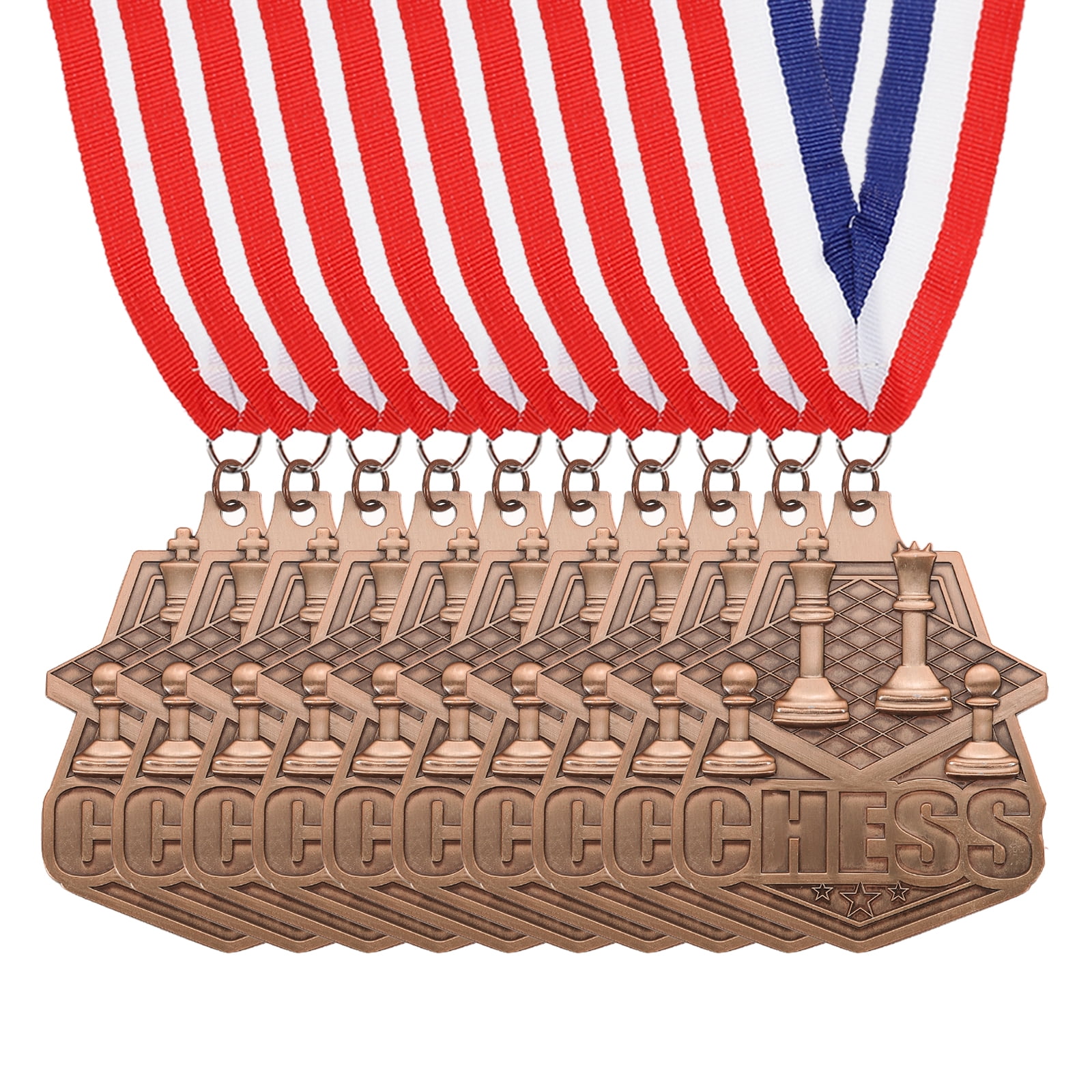 Uxcell Tournament Table Award Medals with Ribbons, Winner Medals Prizes for Competitions Sports Party Red