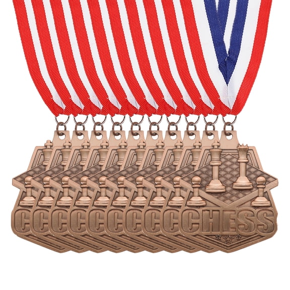 Uxcell Tournament Table Award Medals with Ribbons, Winner Medals Prizes for Competitions Sports Party Red
