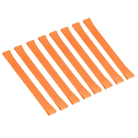Uxcell Towel Bands, 6 Pack 9.84x1 Inch Silicone Stretchable Towel Chair Clips Straps, Orange