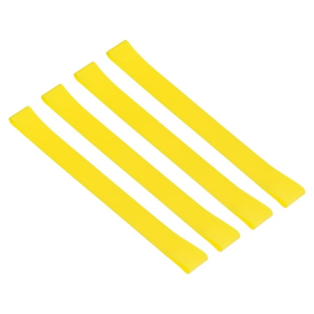 Uxcell Towel Bands, 4 Pack 9.84x1 Inch Silicone Stretchable Towel Chair Clips Straps, Yellow