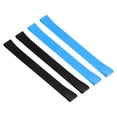 thumbnail image 1 of Uxcell Towel Bands, 4in2 Sets 9.84x1 Inch Silicone Stretchable Towel Chair Clips Straps, Black, Sky Blue, 1 of 7