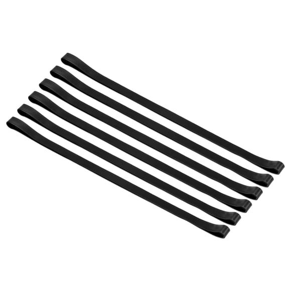Uxcell Towel Bands, 6 Pack 11.81x0.4 Inch Silicone Stretchable Towel Chair Clips Straps, Black