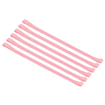 Uxcell Towel Bands, 6 Pack 11.81x0.4 Inch Silicone Stretchable Towel Chair Clips Straps, Pink