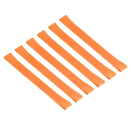 Uxcell Towel Bands, 6 Pack 9.84x1 Inch Silicone Stretchable Towel Chair Clips Straps, Orange