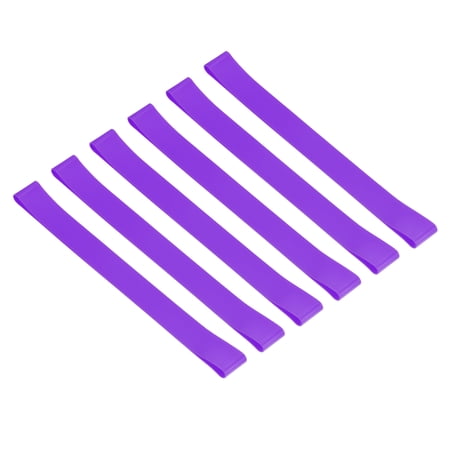Uxcell Towel Bands, 6 Pack 9.84x1 Inch Silicone Stretchable Towel Chair Clips Straps, Purple