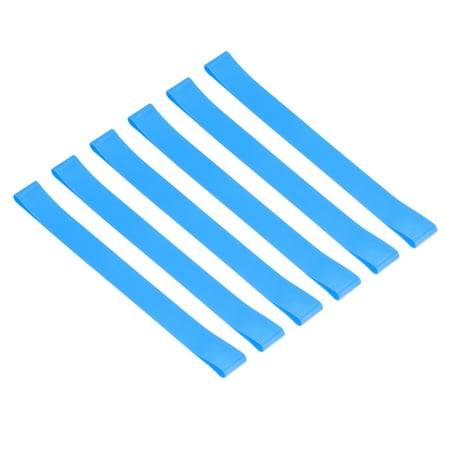 Uxcell Towel Bands, 6 Pack 9.84x1 Inch Silicone Stretchable Towel Chair Clips Straps, Sky Blue