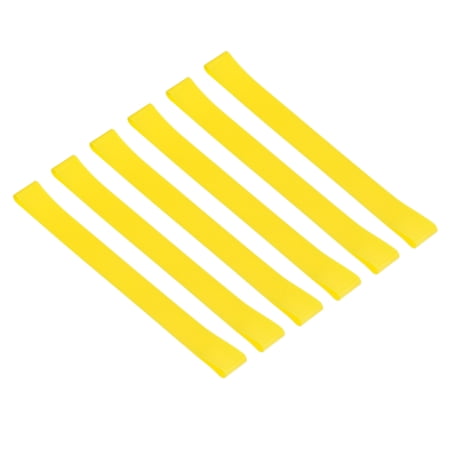 Uxcell Towel Bands, 6 Pack 9.84x1 Inch Silicone Stretchable Towel Chair Clips Straps, Yellow