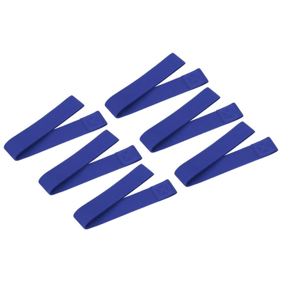 Uxcell Towel Bands, 6 Pack Stretchable Windproof Beach Towel Straps for Beach Cruise Pool Chairs, Blue