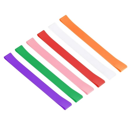 Uxcell Towel Bands, 6in1 Set 9.84x1 Inch Silicone Stretchable Towel Chair Clips Straps, 6 Colors