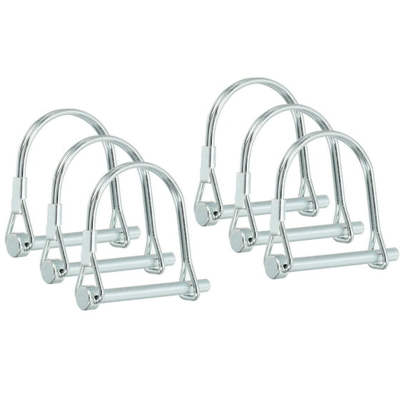 Uxcell Trailer Coupler Pin Wire Lock Pin Safety Shaft Locking Pin Round Pto Pins for Farm Trailers Lawn Hitches Garden Tractor 6 3/16x1-5/8"