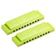 thumbnail image 1 of Uxcell Translucent Harmonica Assorted Colors 10 Holes Green ABS Harp Mouth 2 Pack, 1 of 6